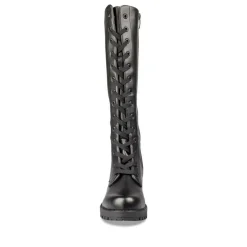 Bottes NOIR Femme Motif Uni Lacets