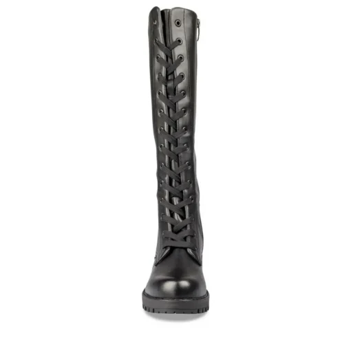 Bottes NOIR Femme Motif Uni Lacets