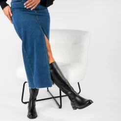 Bottes NOIR Femme Motif Uni Fermeture éclair