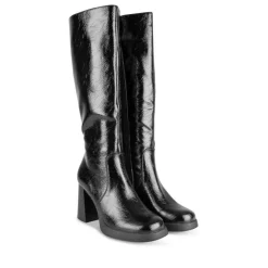 Bottes NOIR Femme Motif Vernis Fermeture éclair