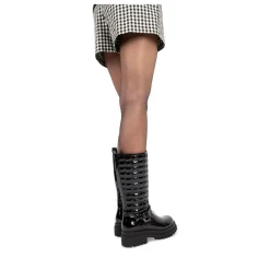 Bottes NOIR Femme Motif Vernis Fermeture éclair