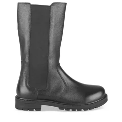 Bottes NOIR Fille CUIR Motif Uni Fermeture éclair