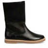 Bottes NOIR Fille CUIR Motif Uni Fermeture éclair