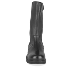 Bottes NOIR Fille CUIR Motif Uni Fermeture éclair