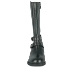 Bottes NOIR Fille CUIR Motif Uni Fermeture éclair
