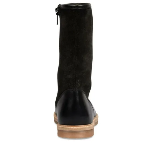 Bottes NOIR Fille CUIR Motif Uni Fermeture éclair