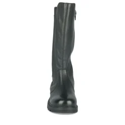 Bottes NOIR Fille CUIR Motif Uni Fermeture éclair