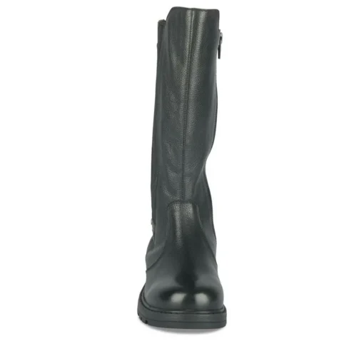 Bottes NOIR Fille CUIR Motif Uni Fermeture éclair