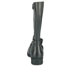 Bottes NOIR Fille CUIR Motif Uni Fermeture éclair