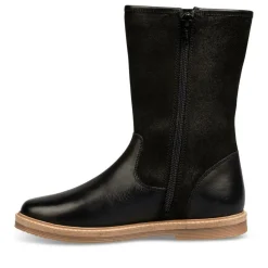 Bottes NOIR Fille CUIR Motif Uni Fermeture éclair