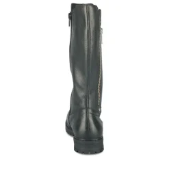 Bottes NOIR Fille CUIR Motif Uni Fermeture éclair