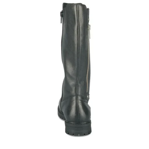 Bottes NOIR Fille CUIR Motif Uni Fermeture éclair