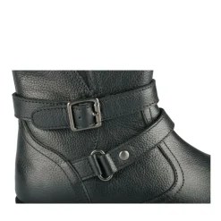Bottes NOIR Fille CUIR Motif Uni Fermeture éclair