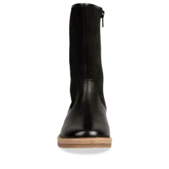 Bottes NOIR Fille CUIR Motif Uni Fermeture éclair