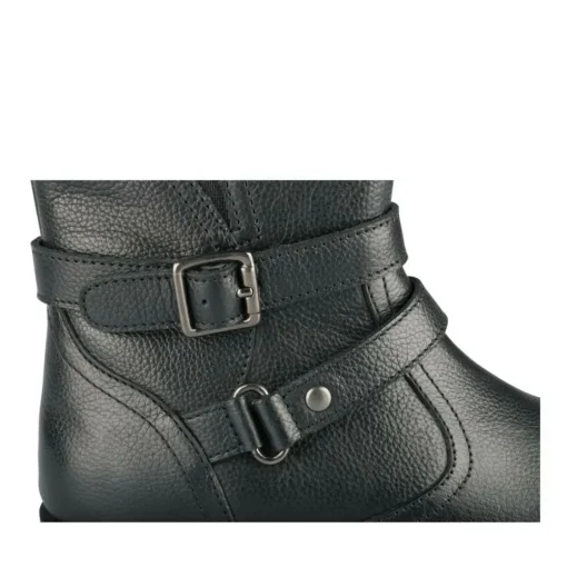 Bottes NOIR Fille CUIR Motif Uni Fermeture éclair