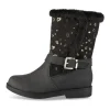 Bottes NOIR Fille Motif Coeurs Fermeture éclair