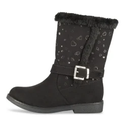 Bottes NOIR Fille Motif Coeurs Fermeture éclair