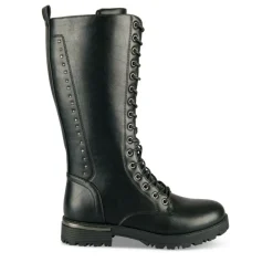 Bottes NOIR Fille Motif Clouté Lacets