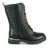 Bottes NOIR Fille Motif Clouté Lacets
