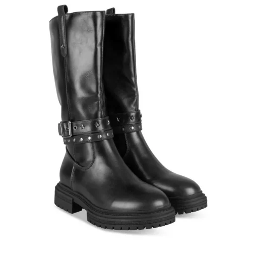 Bottes NOIR Fille Motif Clouté Fermeture éclair