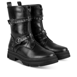 Bottes NOIR Fille Motif Coeurs Fermeture éclair