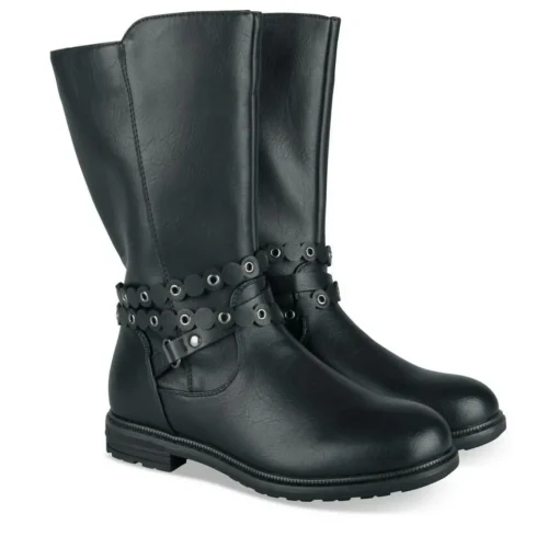 Bottes NOIR Fille Motif Clouté Fermeture éclair