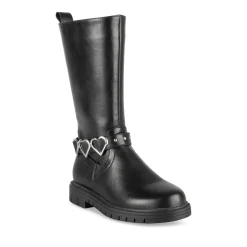 Bottes NOIR Fille Motif Coeurs Fermeture éclair