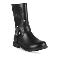 Bottes NOIR Fille Motif Coeurs Fermeture éclair