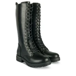 Bottes NOIR Fille Motif Clouté Lacets