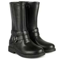 Bottes NOIR Fille Motif Coeurs Fermeture éclair