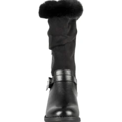 Bottes NOIR Fille Motif Coeurs Fermeture éclair