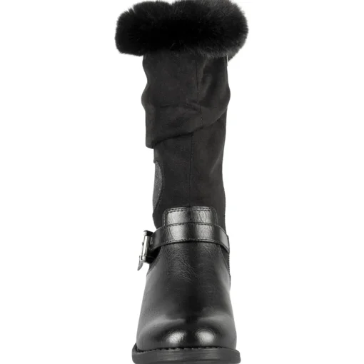 Bottes NOIR Fille Motif Coeurs Fermeture éclair