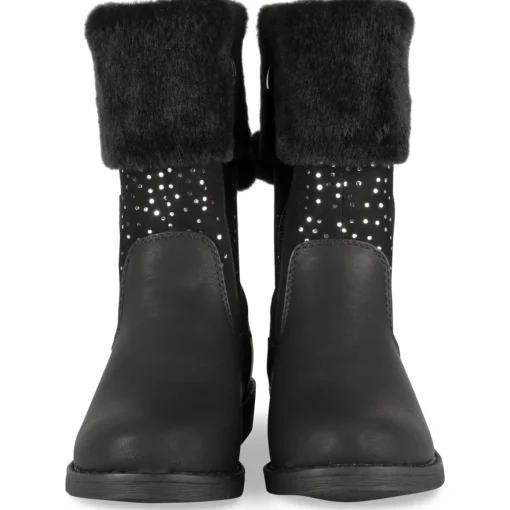 Bottes NOIR Fille Motif Coeurs Fermeture éclair