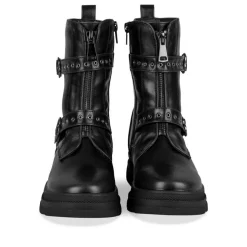 Bottes NOIR Fille Motif Coeurs Fermeture éclair