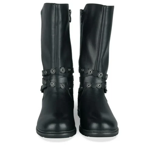 Bottes NOIR Fille Motif Clouté Fermeture éclair