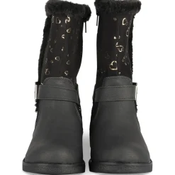 Bottes NOIR Fille Motif Coeurs Fermeture éclair