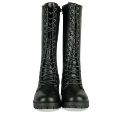 Bottes NOIR Fille Motif Clouté Lacets