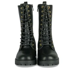 Bottes NOIR Fille Motif Clouté Lacets
