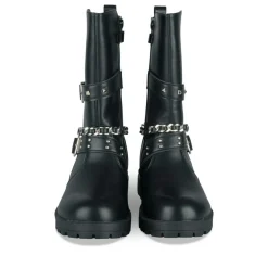 Bottes NOIR Fille Motif Chaîne Fermeture éclair