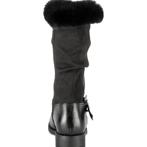 Bottes NOIR Fille Motif Coeurs Fermeture éclair