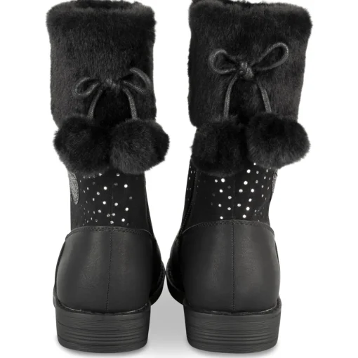 Bottes NOIR Fille Motif Coeurs Fermeture éclair