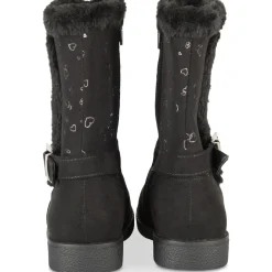 Bottes NOIR Fille Motif Coeurs Fermeture éclair
