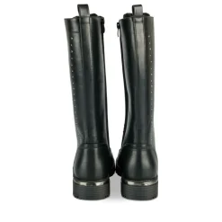 Bottes NOIR Fille Motif Clouté Lacets