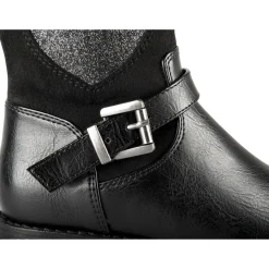 Bottes NOIR Fille Motif Coeurs Fermeture éclair