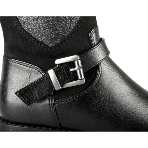 Bottes NOIR Fille Motif Coeurs Fermeture éclair
