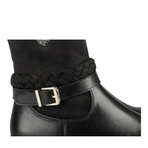 Bottes NOIR Fille Motif Coeurs Fermeture éclair