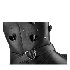 Bottes NOIR Fille Motif Coeurs Fermeture éclair