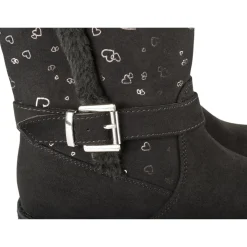 Bottes NOIR Fille Motif Coeurs Fermeture éclair