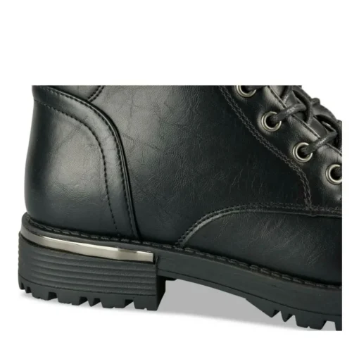 Bottes NOIR Fille Motif Clouté Lacets