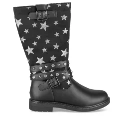 Bottes NOIR Fille Motif Etoiles Fermeture éclair